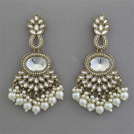 Indo Western Pearl Earring with Mehndi Plating