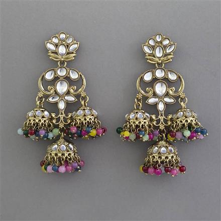 Indo Western Jhumki with Mehndi Plating