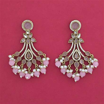 Indo Western Pearl Earring with Mehndi Plating