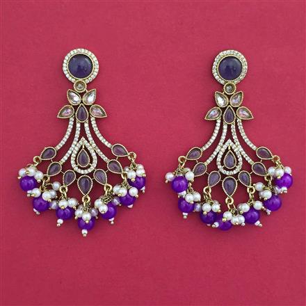 Indo Western Pearl Earring with Mehndi Plating