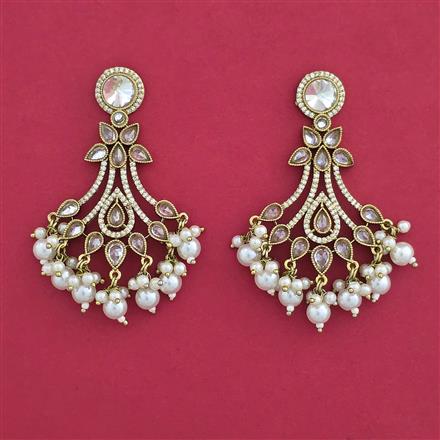 Indo Western Pearl Earring with Mehndi Plating