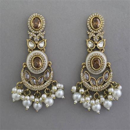 Indo Western Chand Earring with Mehndi Plating