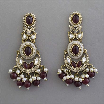 Indo Western Chand Earring with Mehndi Plating