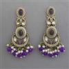 Indo Western Chand Earring with Mehndi Plating