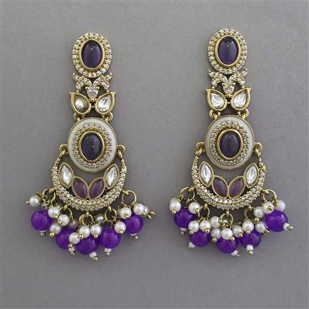 Indo Western Chand Earring with Mehndi Plating