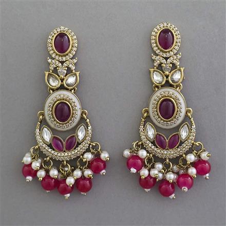 Indo Western Chand Earring with Mehndi Plating