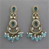 Indo Western Chand Earring with Mehndi Plating