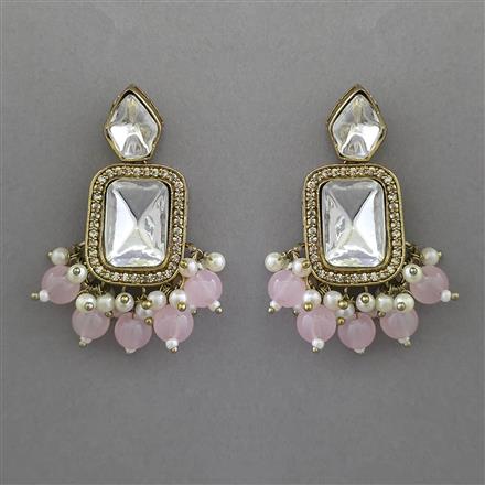 Indo Western Pearl Earring with Mehndi Plating