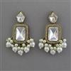 Indo Western Pearl Earring with Mehndi Plating