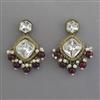 Indo Western Pearl Earring with Mehndi Plating