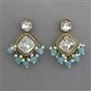 Indo Western Pearl Earring with Mehndi Plating