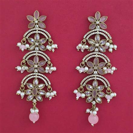 Indo Western Long Earring with Mehndi Plating