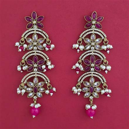Indo Western Long Earring with Mehndi Plating