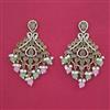 Indo Western Pearl Earring with Mehndi Plating