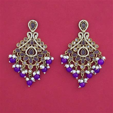 Indo Western Pearl Earring with Mehndi Plating