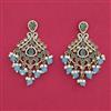Indo Western Pearl Earring with Mehndi Plating