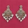 Indo Western Pearl Earring with Mehndi Plating