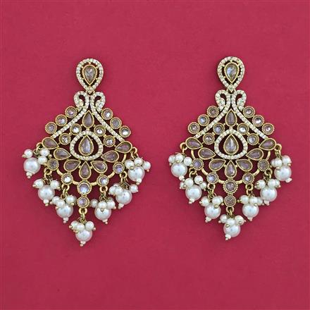 Indo Western Pearl Earring with Mehndi Plating