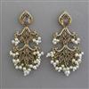 Indo Western Pearl Earring with Mehndi Plating