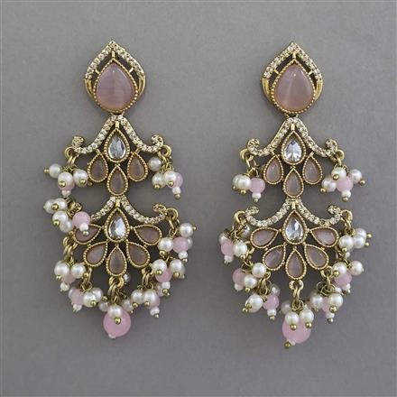 Indo Western Pearl Earring with Mehndi Plating