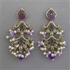 Indo Western Pearl Earring with Mehndi Plating