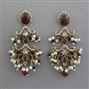 Indo Western Pearl Earring with Mehndi Plating
