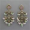 Indo Western Pearl Earring with Mehndi Plating