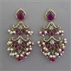 Indo Western Pearl Earring with Mehndi Plating