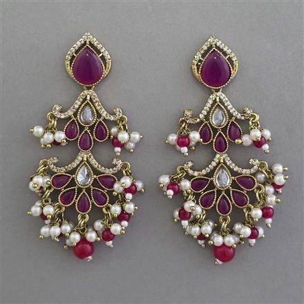 Indo Western Pearl Earring with Mehndi Plating
