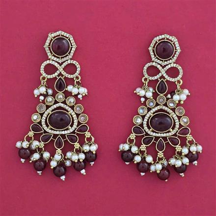 Indo Western Pearl Earring with Mehndi Plating