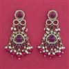 Indo Western Pearl Earring with Mehndi Plating