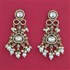 Indo Western Pearl Earring with Mehndi Plating