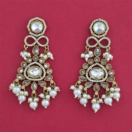 Indo Western Pearl Earring with Mehndi Plating