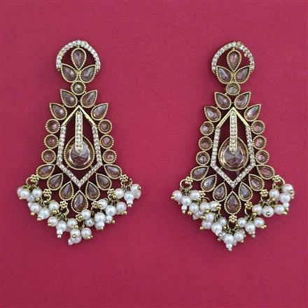 Indo Western Pearl Earring with Mehndi Plating