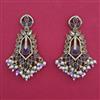 Indo Western Pearl Earring with Mehndi Plating