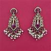 Indo Western Pearl Earring with Mehndi Plating