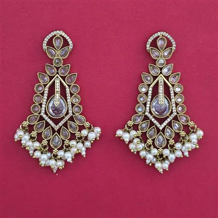 Indo Western Pearl Earring with Mehndi Plating