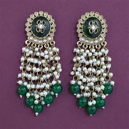 Indo Western Pearl Earring With Mehndi Plating