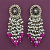 Indo Western Pearl Earring With Mehndi Plating
