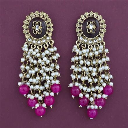 Indo Western Pearl Earring With Mehndi Plating