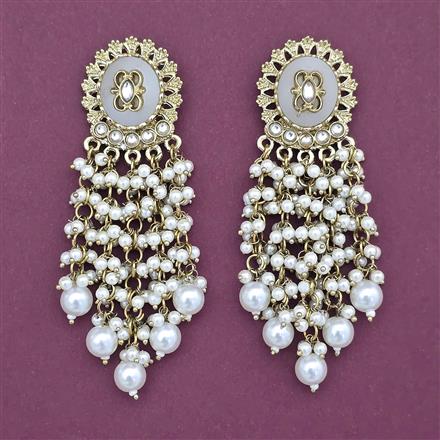 Indo Western Pearl Earring With Mehndi Plating