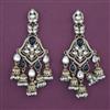 Indo Western Long Earring With Mehndi Plating