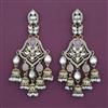 Indo Western Long Earring With Mehndi Plating