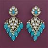 Indo Western Pearl Earring with Mehndi Plating
