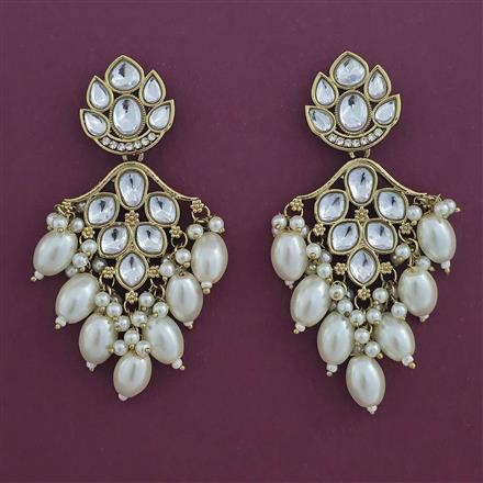 Indo Western Pearl Earring with Mehndi Plating
