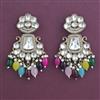 Indo Western Pearl Earring with Mehndi Plating