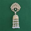 Indo Western Pearl Hair Brooch With Gold Plating