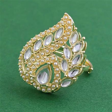 Indo Western Adjustable Ring With Gold Plating