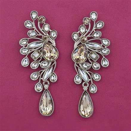 Indo Western Long Earring with Mehndi Plating