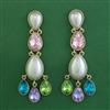 Indo Western Pearl Earring with Mehndi Plating